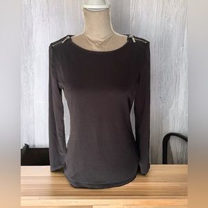 Michael Kors Long Sleeve Black Tee Women’s Small